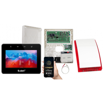 ZESTAW ALARMOWY SATEL INTEGRA 64 PLUS + INT-TSG2-B + OPU-3P + AWT800 + 17Ah + INT-GSM LTE + SP-4001R